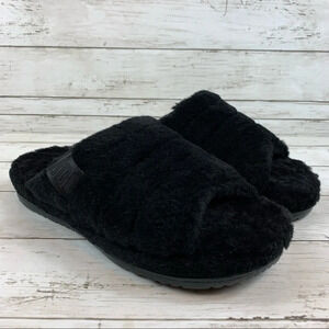 UGG Fluff You Black Slippers